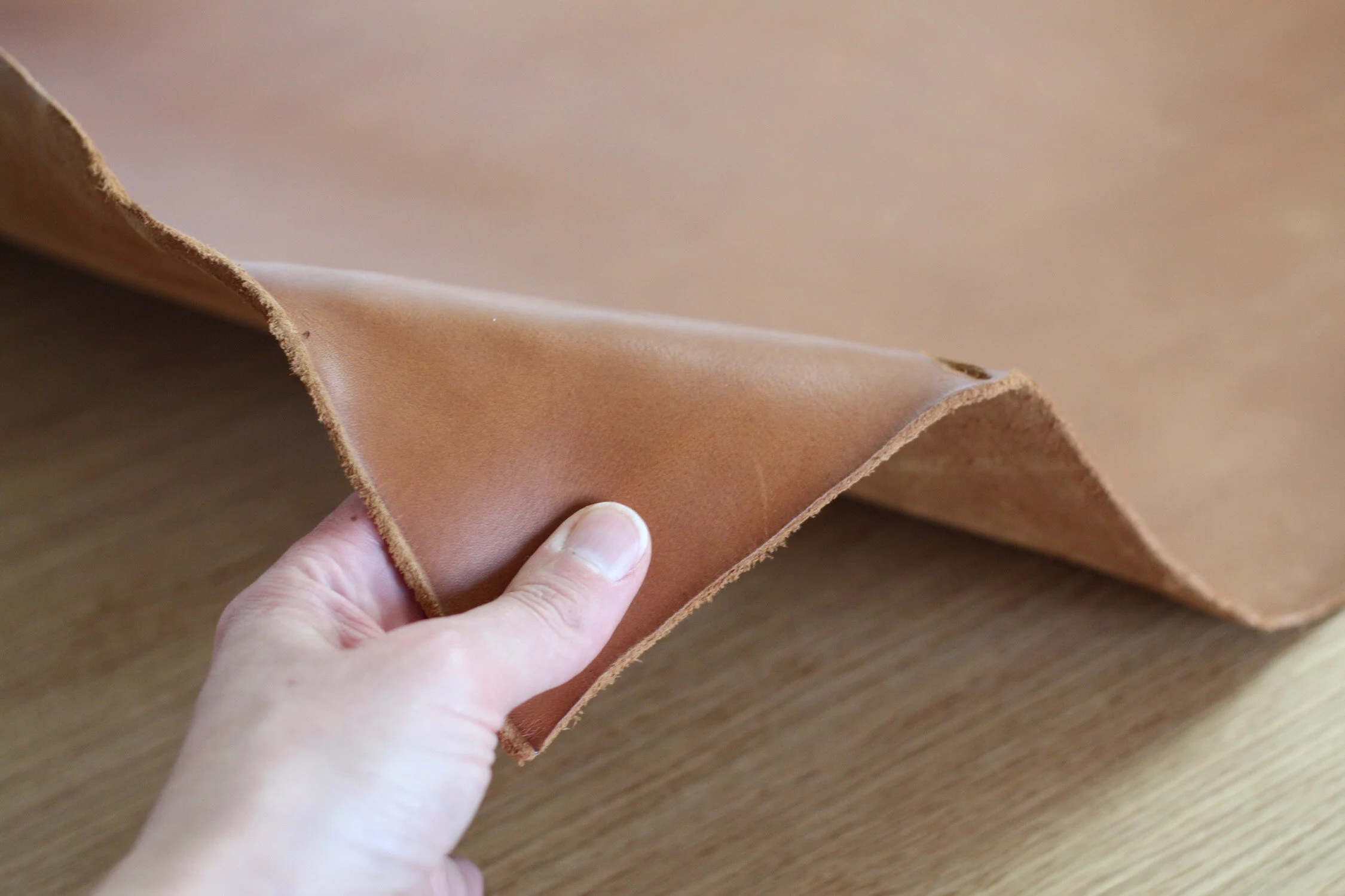 Vegetable tanned leather processing